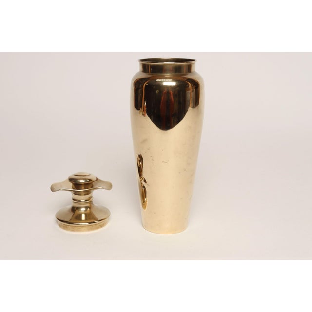 Gold Vintage Swedish Art Deco Dirigold Goldware Cocktail Shaker With Monogrammed "Ik" For Sale - Image 8 of 18