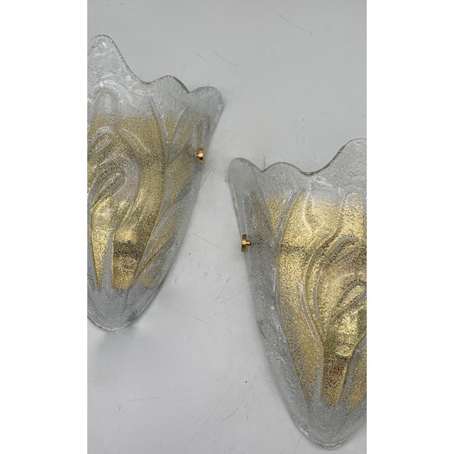 Vintage Murano Wall Lamps from Seguso, 1970, Set of 2 For Sale - Image 4 of 5