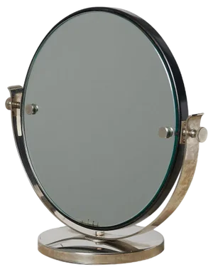 Swedish Art Deco Chromed Round Table Mirror, 1930s