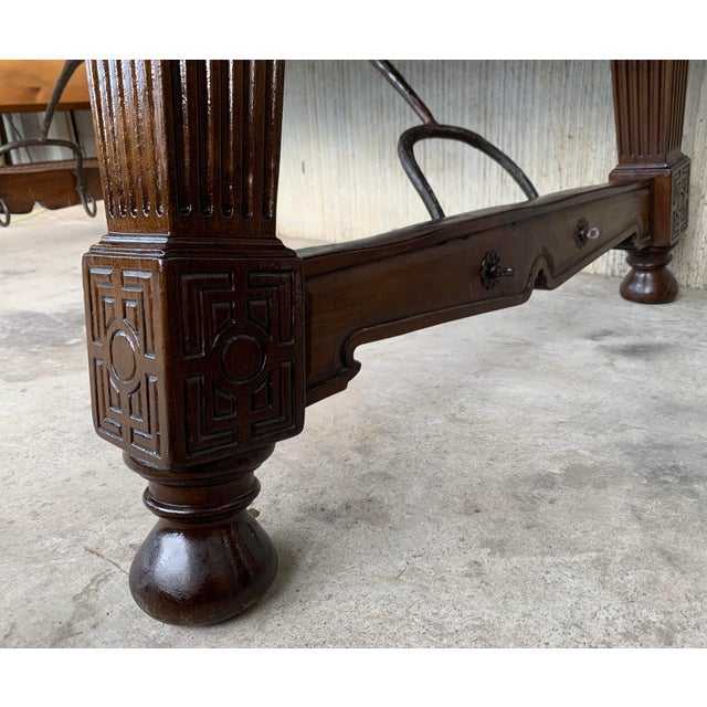 Mid 19th Century Spanish Walnut Fratino Dining Table For Sale - Image 10 of 13