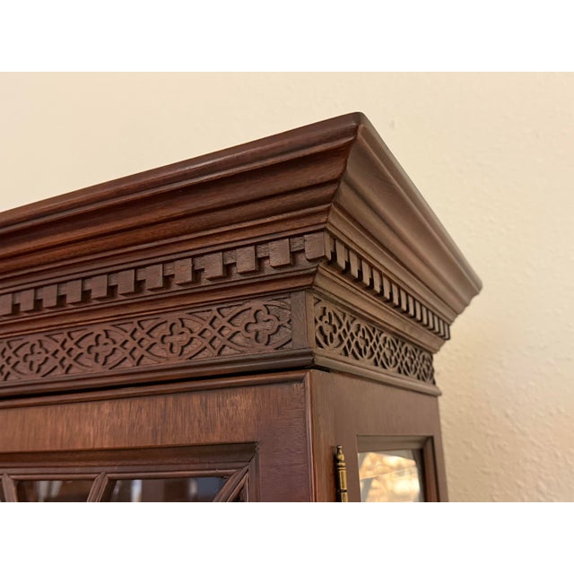 Late 20th Century Furniture Centennial Collection Flame Mahogany + Cherry Wood China Cabinet For Sale - Image 9 of 12
