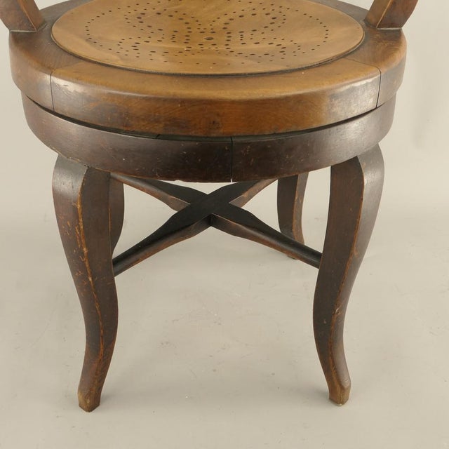 Brown Early 20th Century Walnut Swivel Barber Chair, Austria For Sale - Image 8 of 13