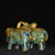 Bronze Vintage Pair of Chinese Cloisonne Enamel Elephants - Gilt Bronze Figures For Sale - Image 8 of 9