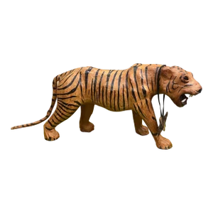 1970s Small Tiger Sculpture With Bow