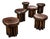 Set of Six Sculptural “Denúncia” Stools in Solid Reclaimed Wood, Brazil, 1970s For Sale