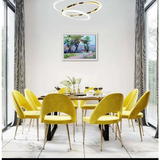 Green Eucalyptus Trees, Modern Impressionist Landscape Oil Painting For Sale - Image 8 of 8