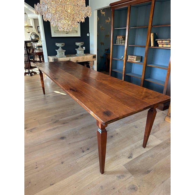 Large Antique Colonial Farmhouse Table, 1890s For Sale - Image 5 of 11