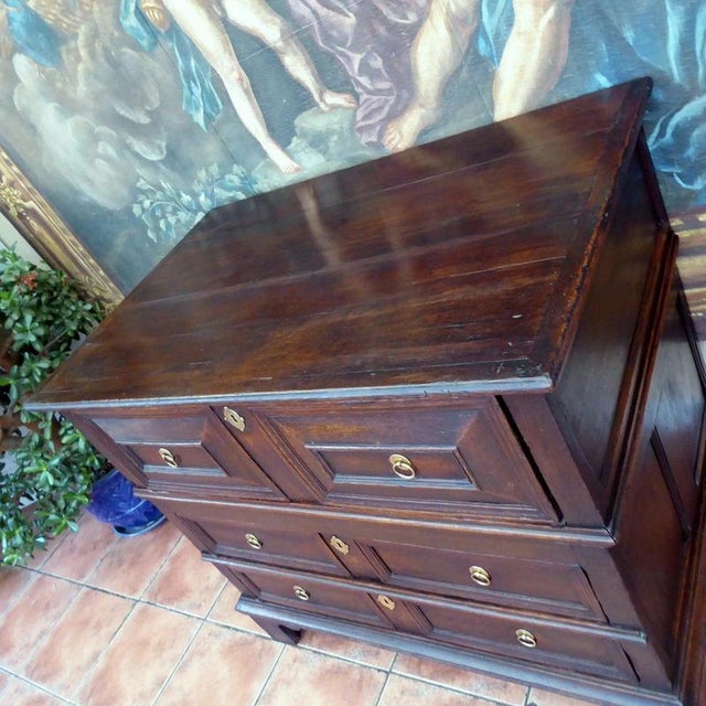 Antique English Country Oak Chest of Drawers, 1680 For Sale - Image 11 of 18