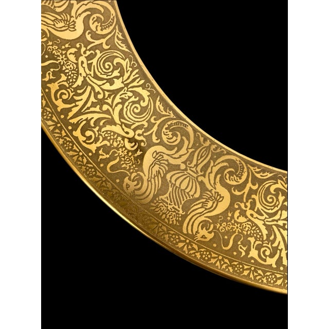 1910s Edwardian Heinrich & Co Selb Bavaria Heavy 22k Gold Encrusted Set 12 Dinner Plates 6304 For Sale - Image 14 of 14