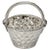 Mid-Century Hammered Nickel Plated Tall Handled Basket For Sale