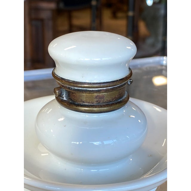 Early 20th Century English Porcelain Push Button Inkwell For Sale - Image 4 of 11
