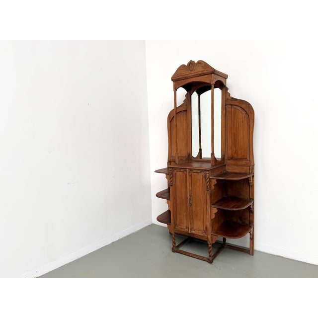 Folk Art Sideboard Cabinet in Oak, 1900 For Sale - Image 3 of 18
