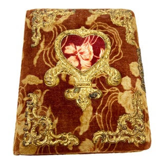 Victorian Ornate Velvet & Metal Antique Photo Album For Sale