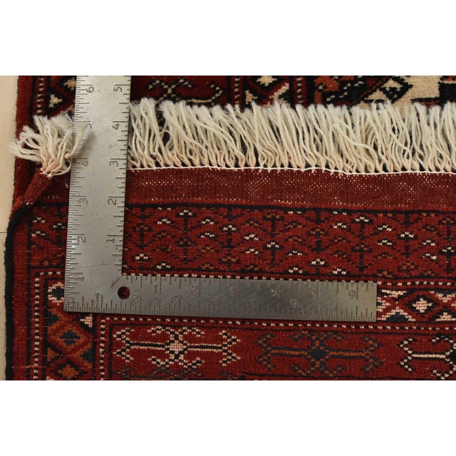 Turkmen Runner 2’10” X 6’4” Ivory Wool Vintage Tribal Hand-Knotted Rug For Sale - Image 11 of 11