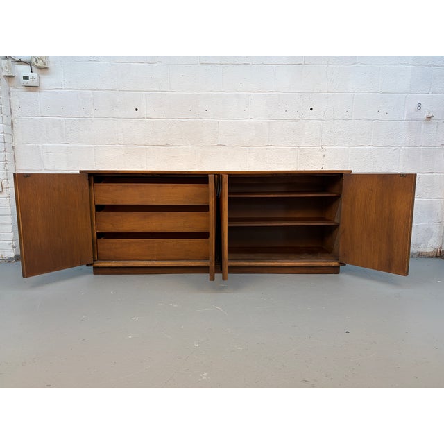 Mid 20th Century Broyhill "Brasilia" Mid-Century Modern Walnut Credenza For Sale - Image 9 of 18