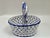 Large Vintage European Blue & White Pierced Centerpiece Basket For Sale - Image 4 of 9