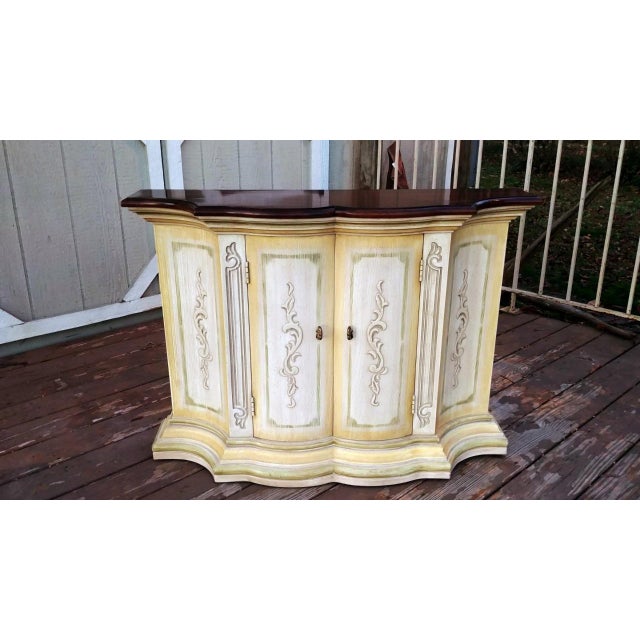 1970s Mediterranean Drexel Heritage Et Cetera 2 Door Painted Console