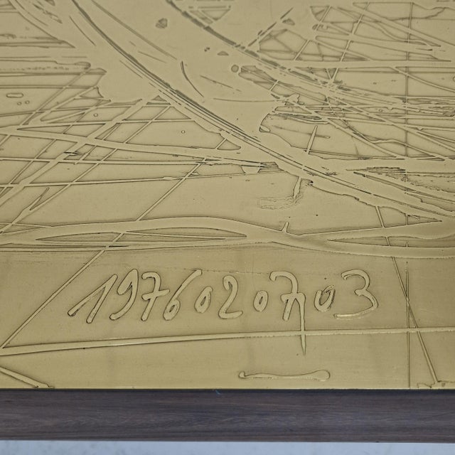 Etched Brass Coffee Table from Felix De Boussy, Belgium, 1976 For Sale - Image 12 of 17
