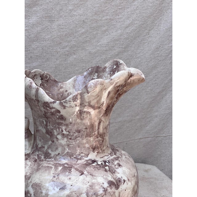 Vintage Hand Painted 1980s Ceramic Flower Vase For Sale - Image 4 of 10