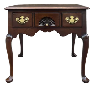 Vintage Statton Traditional Queen Anne Solid Cherry Square 1 Drawer Side / End Table (Oldtowne)