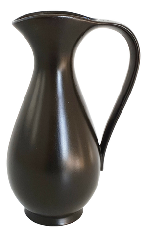Vintage French Pitcher in Black Ceramic by P.l. Brigitte, 1950s