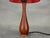 Mid-Century Danish Teak Table Lamp with Red Shade, 1960s For Sale - Image 3 of 10