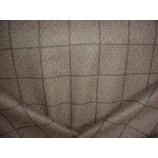 Schumacher 66651 Colorado Driftwood Reversible Wool Plaid Upholstery Fabric - 1-3/8 Yards For Sale