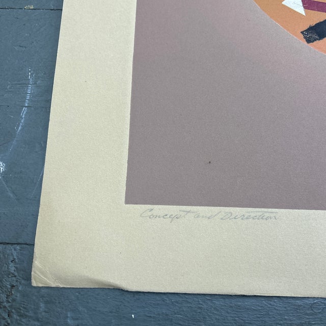 1970s 1970’s Original Abstract Lithograph “Concept and Direction” For Sale - Image 5 of 6