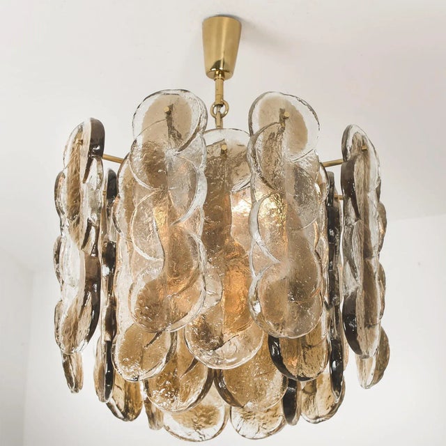 1960s Large Citrus Swirl Smoked Glass Light Fixtures from Kalmar, 1969, Set of 4 For Sale - Image 5 of 18