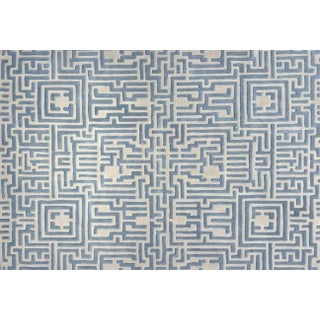 Theseus Hand-Tufted Maze Rug, Sky Blue, 4x6 For Sale