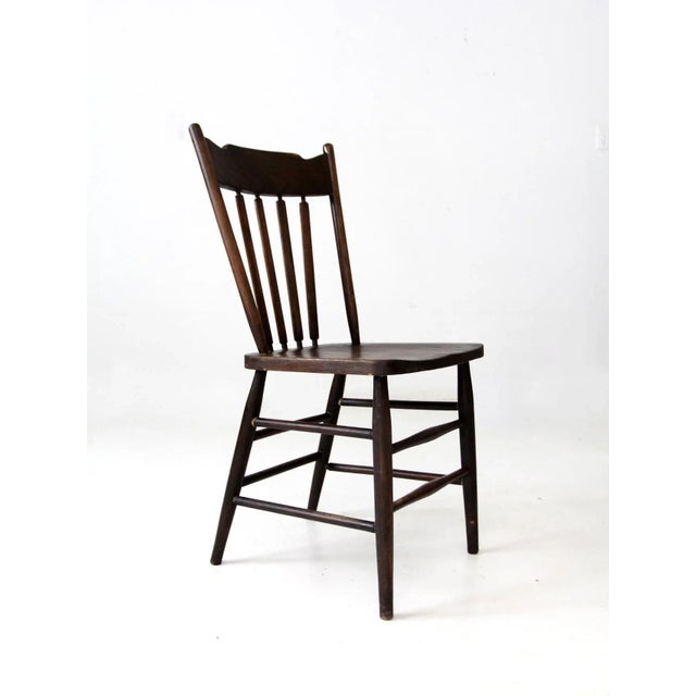Vintage Cattail Spindle Back Side Chair For Sale - Image 9 of 11