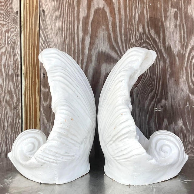 Vintage Coastal Glazed Ceramic Clam Shells - a Pair For Sale - Image 14 of 14