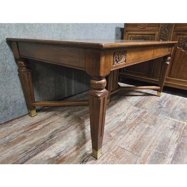 Extendable Wooden Table with Marquetry Top For Sale - Image 6 of 10
