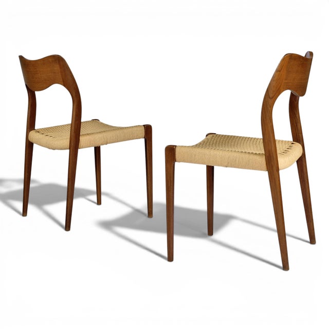 Set of 8 Danish Modern Teak Model 71 Dining Chairs by Niels Otto Møller For Sale - Image 12 of 18