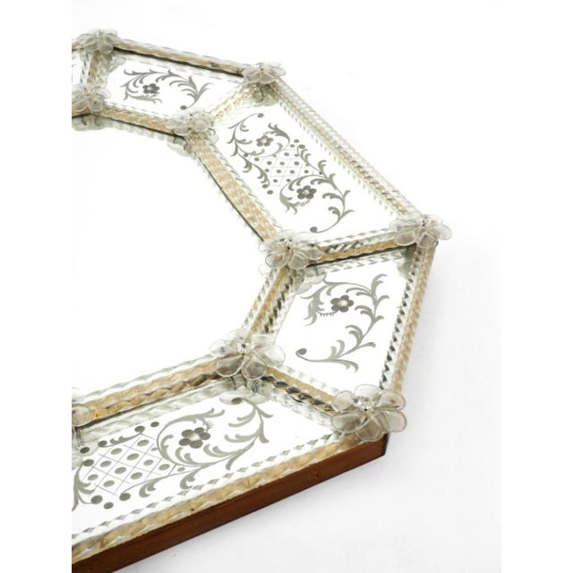 Wood Mid-Century Modern Italian Wall Mirror with Murano Glass Frame, 1950s For Sale - Image 7 of 18
