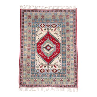 Vintage Rabat Moroccan Rug, 04'11 X 06'07 For Sale