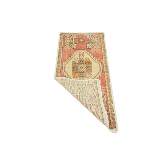 Mid-Century Modern Vintage Turkish Mini Turkish Rug For Sale - Image 3 of 4