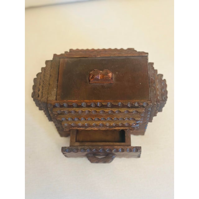 Wood Handcrafted Southern Tramp Art Box For Sale - Image 7 of 9