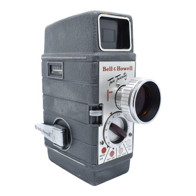 Mid Century Modern 1950's Bell & Howell Two Twenty 8mm Film Camera For Sale
