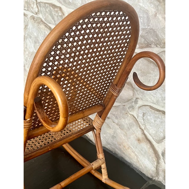 Tan Vintage Thonet-Style Bentwood & Cane Children's Rocking Chair For Sale - Image 8 of 10