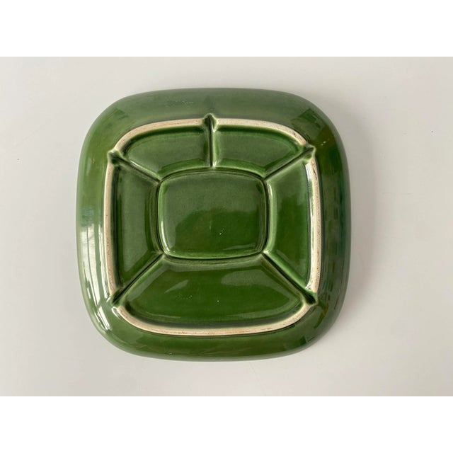 Mid-Century Modern Square Ceramic Dinner Plate With 6-Compartments, Set of 4 For Sale - Image 4 of 5