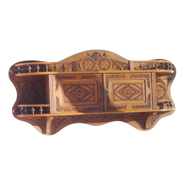 Antique Art Nouveau Wooden Wall Hanging For Sale