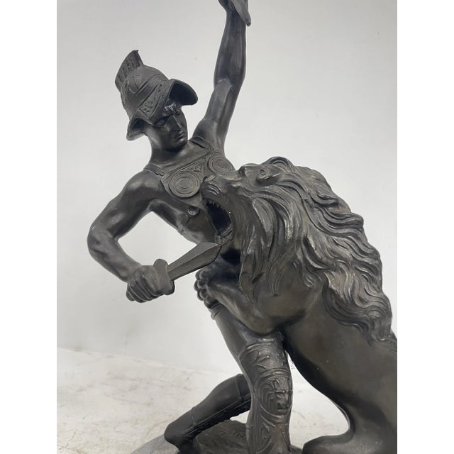 Sculpture of a Lion Fighting, 1800s, Metal For Sale - Image 6 of 12