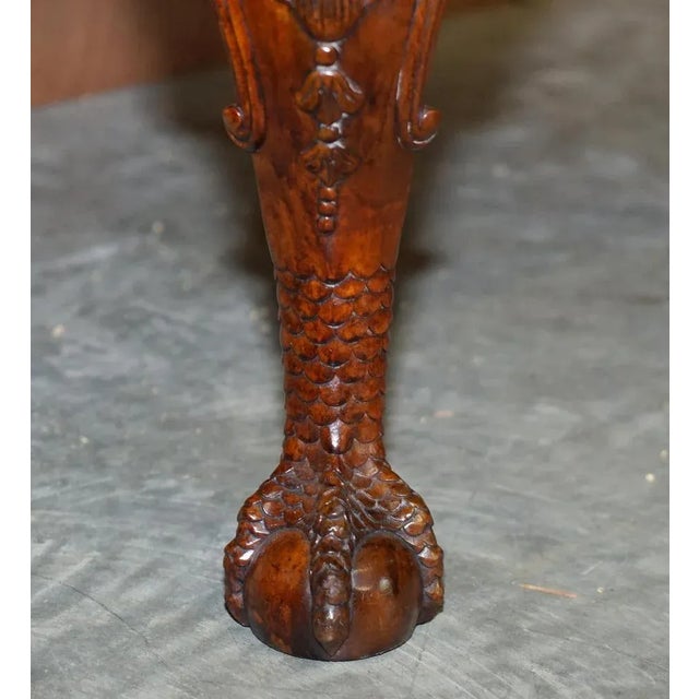 Vintage Eagle Armed Claw & Ball Feet Brown Leather Armchair For Sale - Image 11 of 18