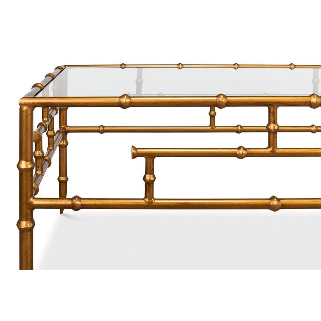 Ornamental & Decorative Materials Faux Bamboo Metal Coffee Table by Sarreid LTD For Sale - Image 7 of 11