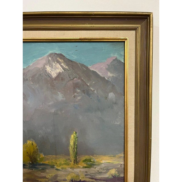 1980s Vintage Mountain Landscape Painting, Framed For Sale - Image 5 of 8