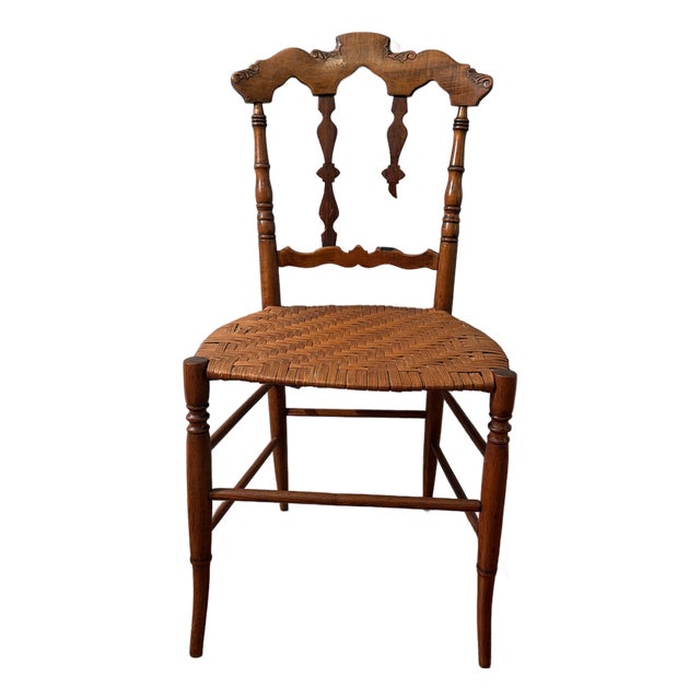 Delicate 18th Century Chair-Handwoven Seat For Sale