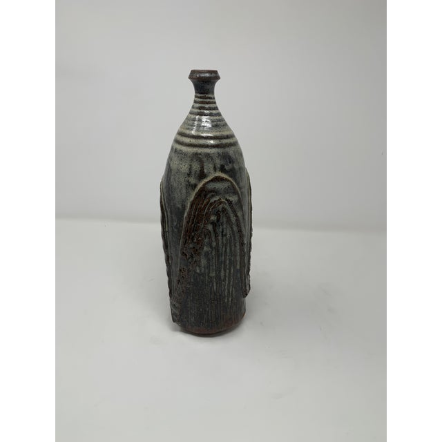Mid 20th Century Textured Ceramic Vase For Sale - Image 4 of 10