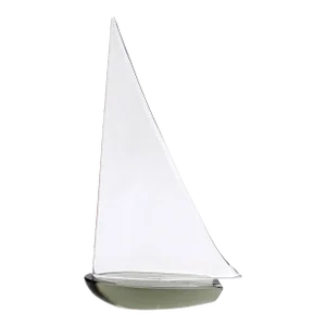 Archimede Seguso Murano Signed Vintage Topaz Clear Italian Art Glass Nautical Sailboat Sculpture