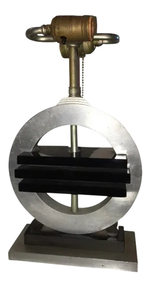 1930s Modernist Art Deco Black Glass and Bakelite Nickeled Bronze Lamp